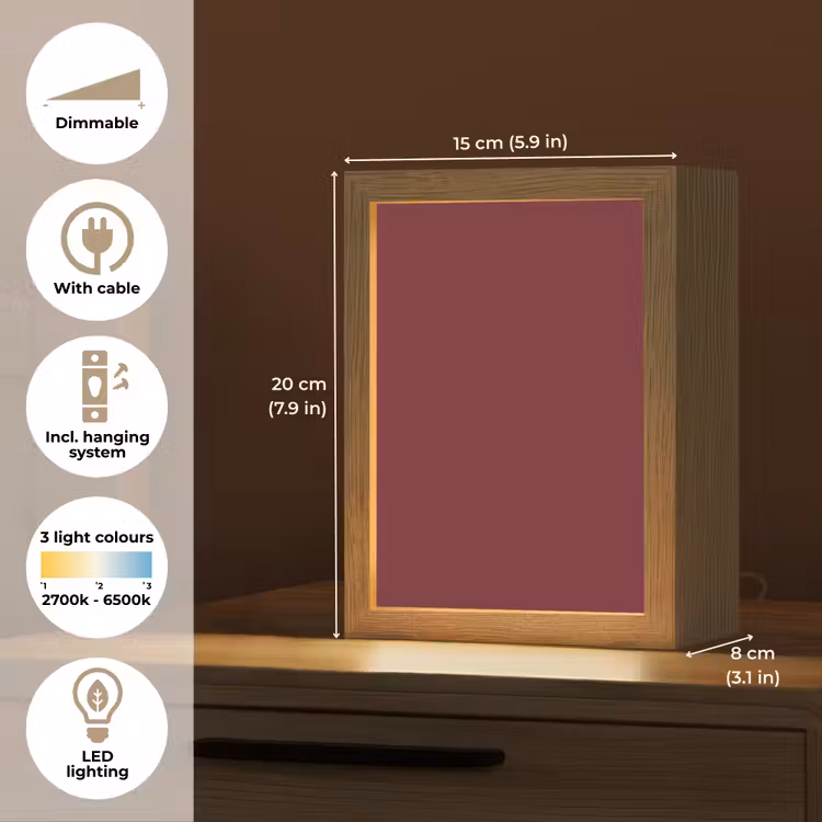 Dark - Garnet - Rood Light Box met kabel (Tafellamp) klein 925 -USP_EN