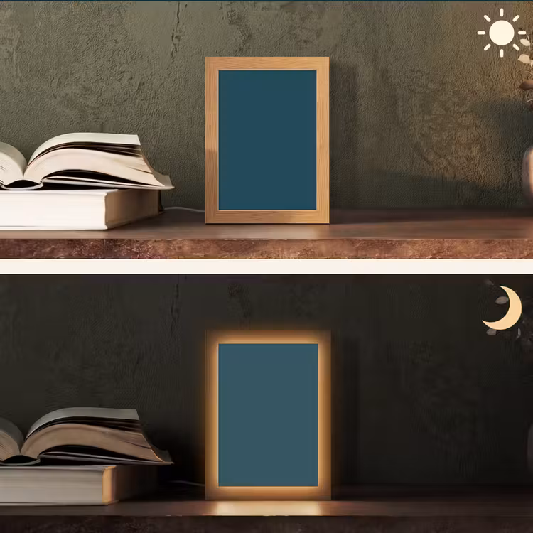 Dark - Indigo - Blauw Light Box met kabel (Tafellamp) klein 925 -sfeer3