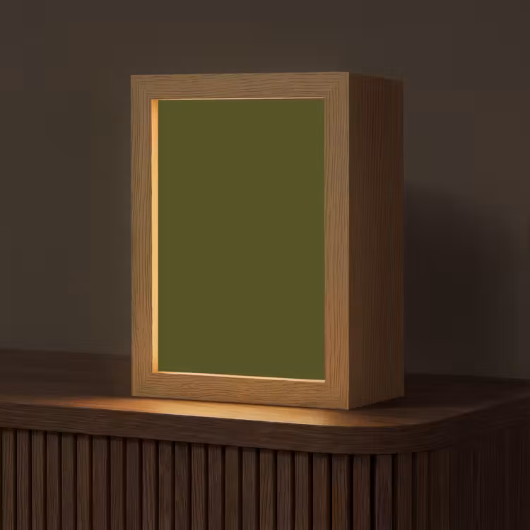 Dark - Olive - Groen Light Box met kabel (Tafellamp) klein 925 -z3d_website