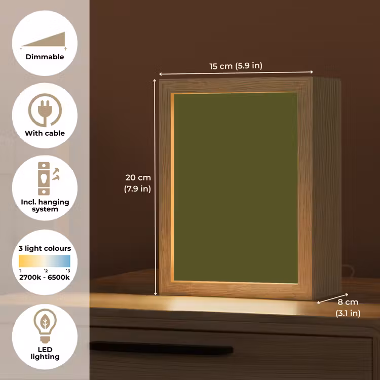 Dark - Olive - Groen Light Box met kabel (Tafellamp) klein 925 -USP_EN