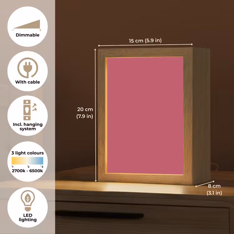 Deep - Berry - Rood Light Box met kabel (Tafellamp) klein 925 -USP_EN