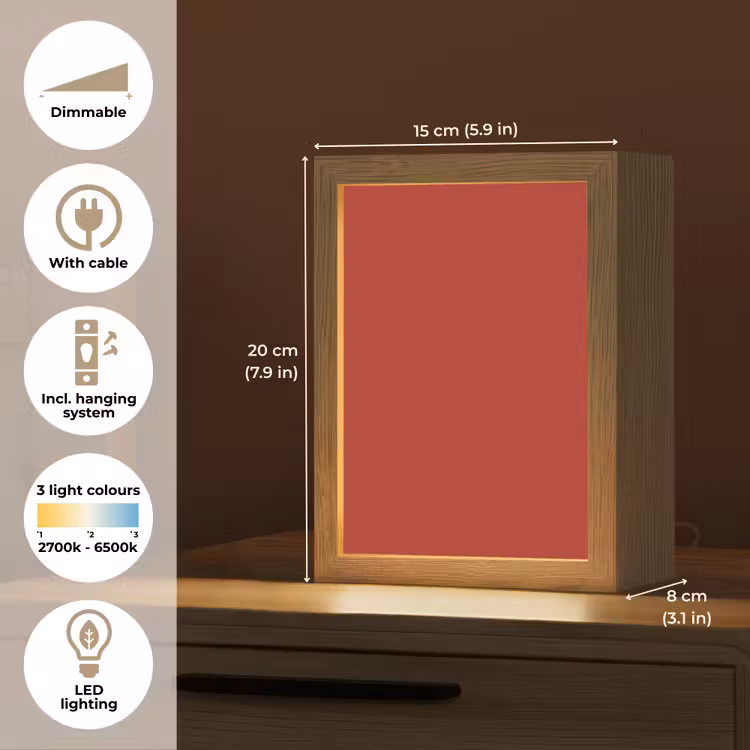 Deep - Crimson - Rood Light Box met kabel (Tafellamp) klein 925 -USP_EN