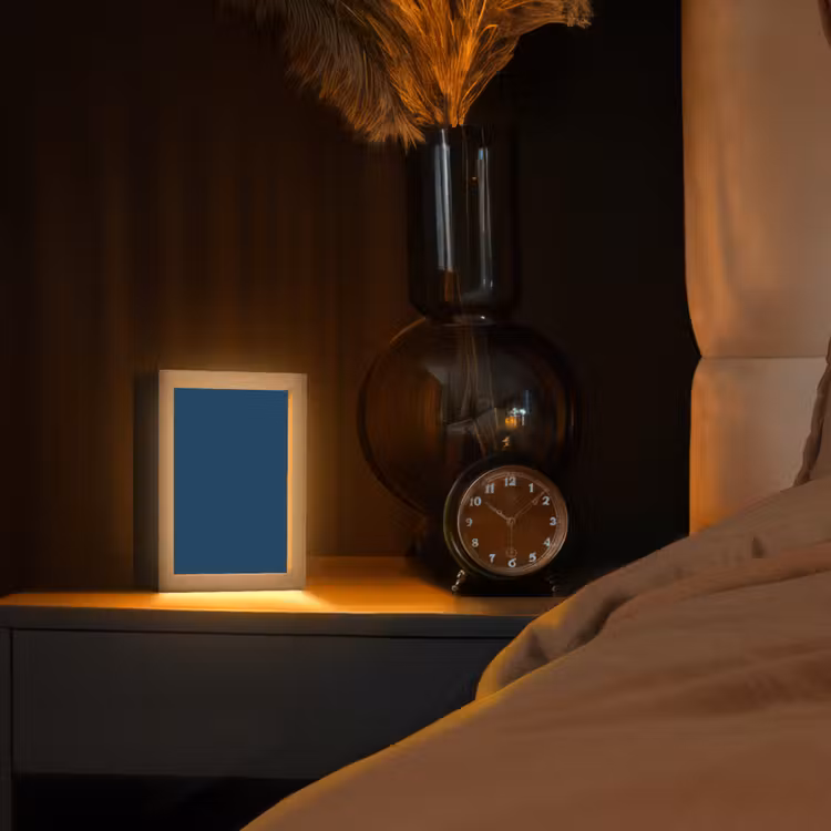 Deep - Ocean - Blauw Light Box met kabel (Tafellamp) klein 925 -sfeer1