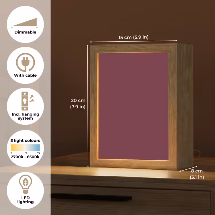 Deep - Plum - Paars Light Box met kabel (Tafellamp) klein 925 -USP_EN