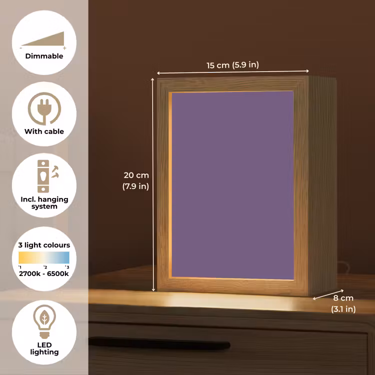 Deep - Plum - Paars Light Box met kabel (Tafellamp) klein 925 -USP_EN