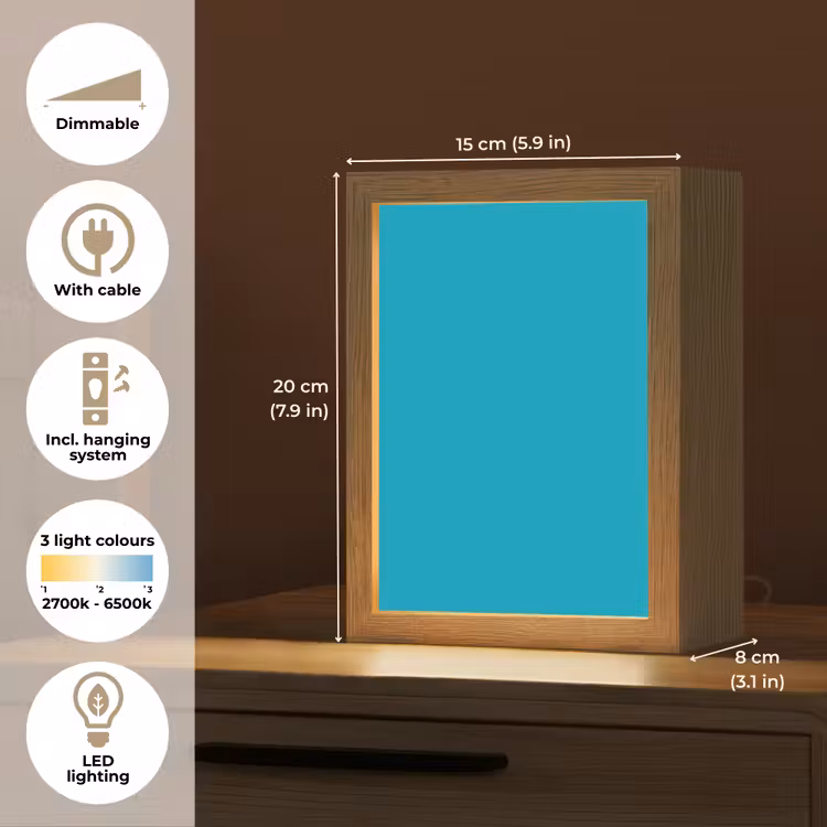 Deep - Turquoise - Turkoois Light Box met kabel (Tafellamp) klein 925 -USP_EN