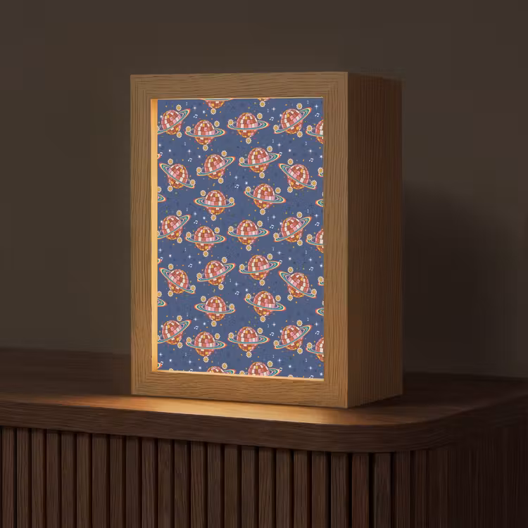 Disco - Blauw - Patroon Light Box met kabel (Tafellamp) klein 925 -z3d_website