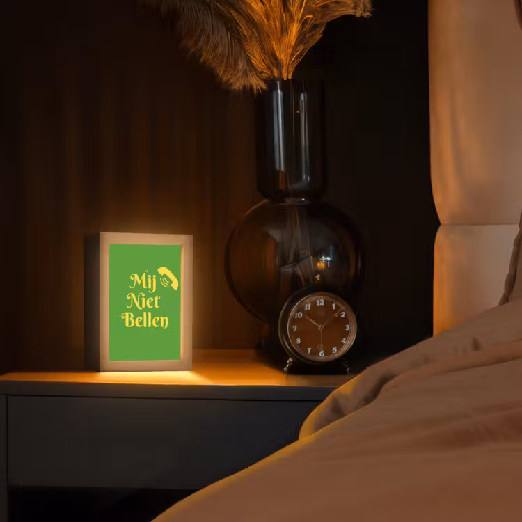 Mij niet bellen - Telefoon - Groen Light Box met kabel (Tafellamp) klein -sfeer1