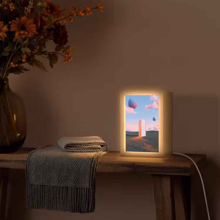 Table Lamp - Door - Fantasy - Space - Deur - Fantasie - Ruimte Light Box met kabel (Tafellamp) klein