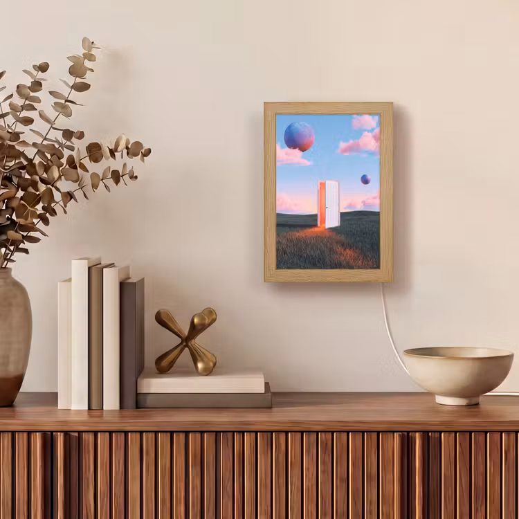 Table Lamp - Door - Fantasy - Space - Deur - Fantasie - Ruimte Light Box met kabel (Tafellamp) klein