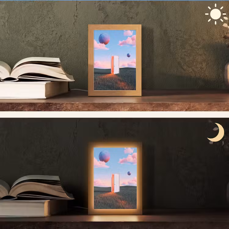 Table Lamp - Door - Fantasy - Space - Deur - Fantasie - Ruimte Light Box met kabel (Tafellamp) klein