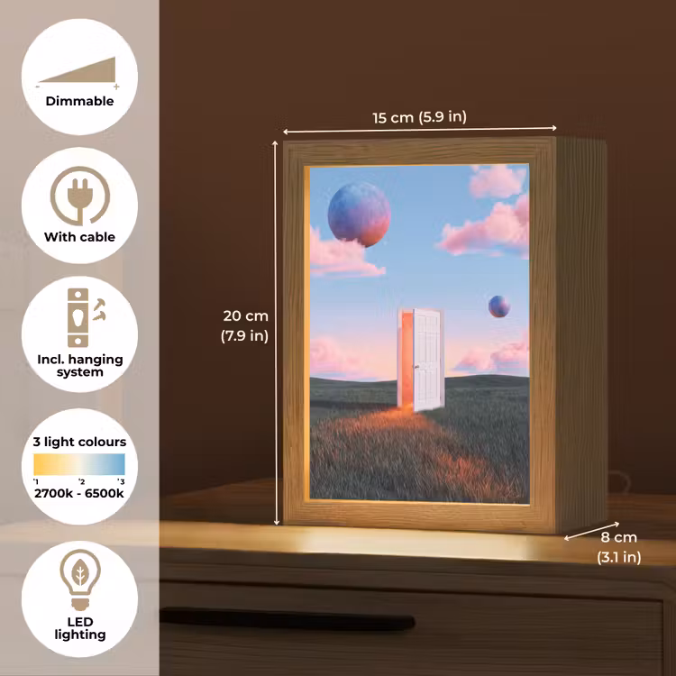 Table Lamp - Door - Fantasy - Space - Deur - Fantasie - Ruimte Light Box met kabel (Tafellamp) klein