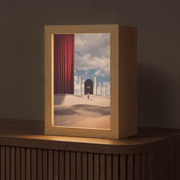 Table Lamp - Dream - Desert - Eye - Droom - Woestijn - Oog Light Box met kabel (Tafellamp) klein