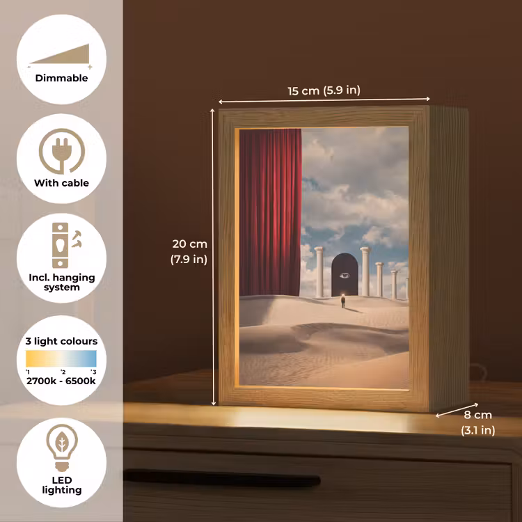 Table Lamp - Dream - Desert - Eye - Droom - Woestijn - Oog Light Box met kabel (Tafellamp) klein