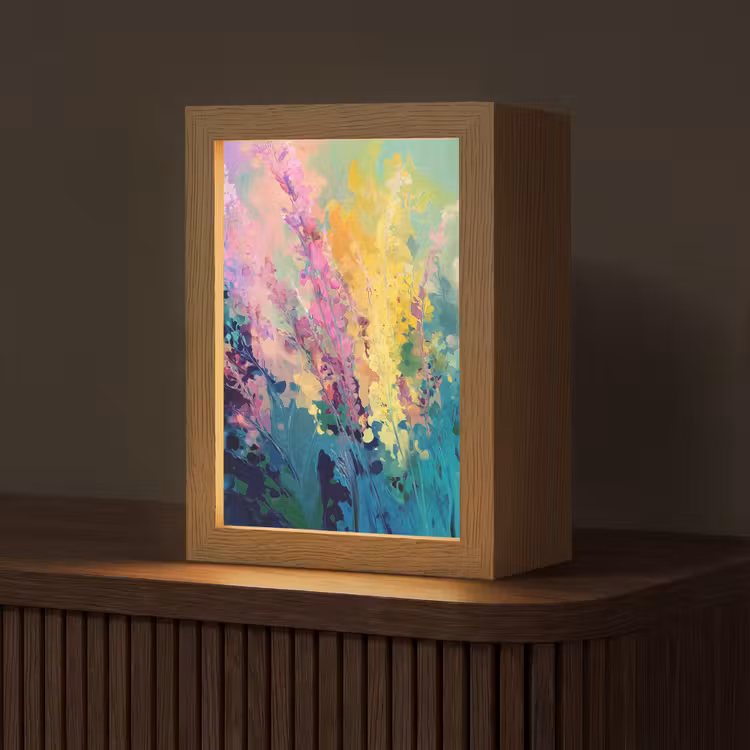 Dromerige - Langgerekte bloemen Light Box met kabel (Tafellamp) klein -z3d_website