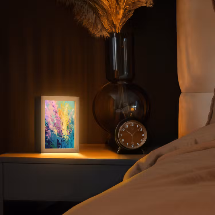 Dromerige - Langgerekte bloemen Light Box met kabel (Tafellamp) klein -sfeer1