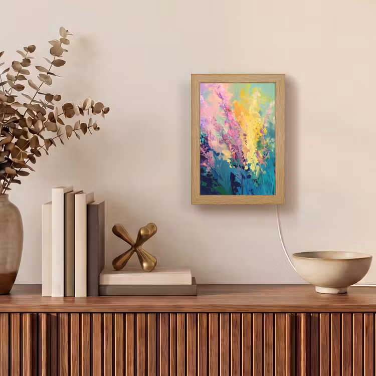 Dromerige - Langgerekte bloemen Light Box met kabel (Tafellamp) klein -sfeer2