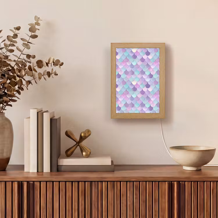 Dromerig - Zeemeermin - Pastel Light Box met kabel (Tafellamp) klein 925 -sfeer2