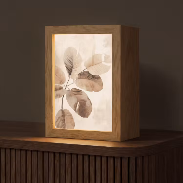 Gedroogde plant - Natuur - Bruin - Planten Light Box met kabel (Tafellamp) klein -z3d_website