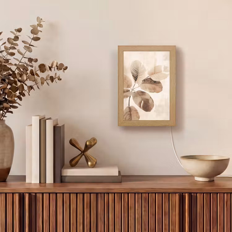 Gedroogde plant - Natuur - Bruin - Planten Light Box met kabel (Tafellamp) klein -sfeer2