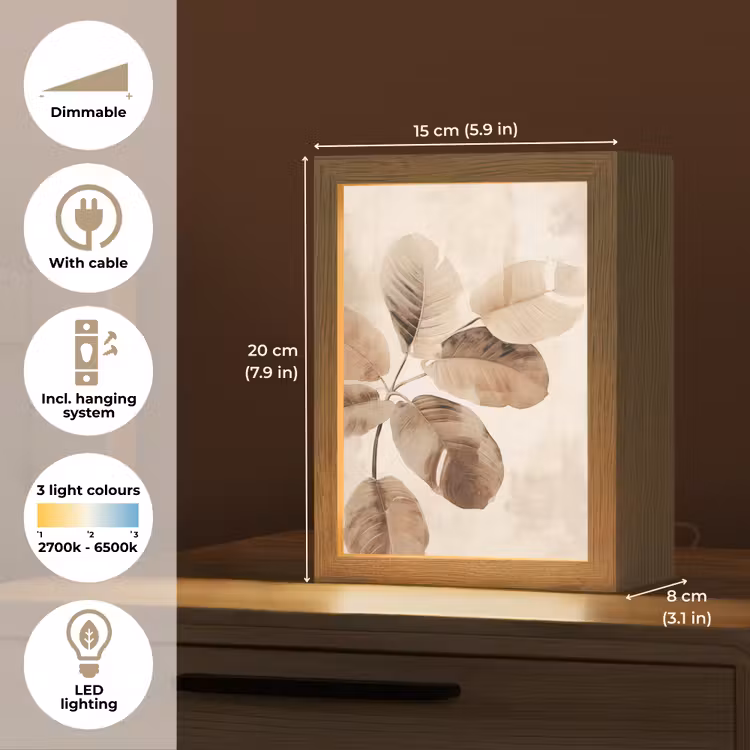 Gedroogde plant - Natuur - Bruin - Planten Light Box met kabel (Tafellamp) klein -USP_EN