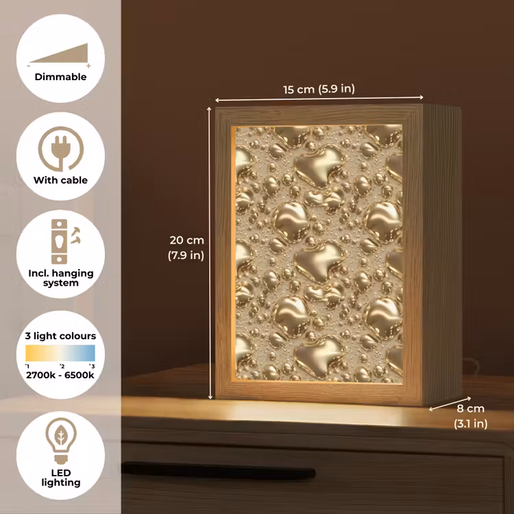 Druppels - Organisch - Goud Light Box met kabel (Tafellamp) klein 925 -USP_EN