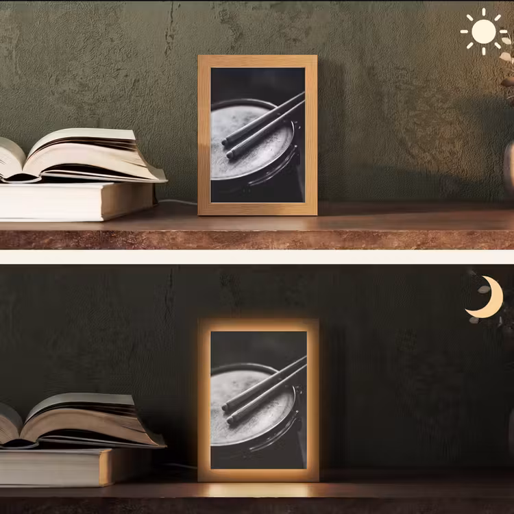 Trommel - Close-up - Drumstokken - Zwart Light Box met kabel (Tafellamp) klein -sfeer3