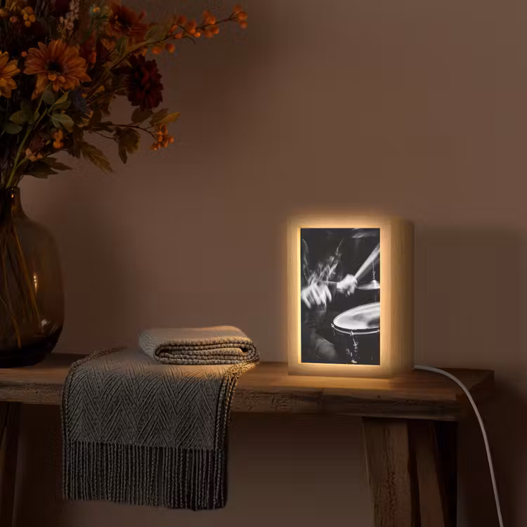Drummer - Zwart - Drumstel Light Box met kabel (Tafellamp) klein -sfeer4