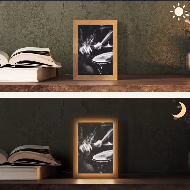 Drummer - Zwart - Drumstel Light Box met kabel (Tafellamp) klein -sfeer3
