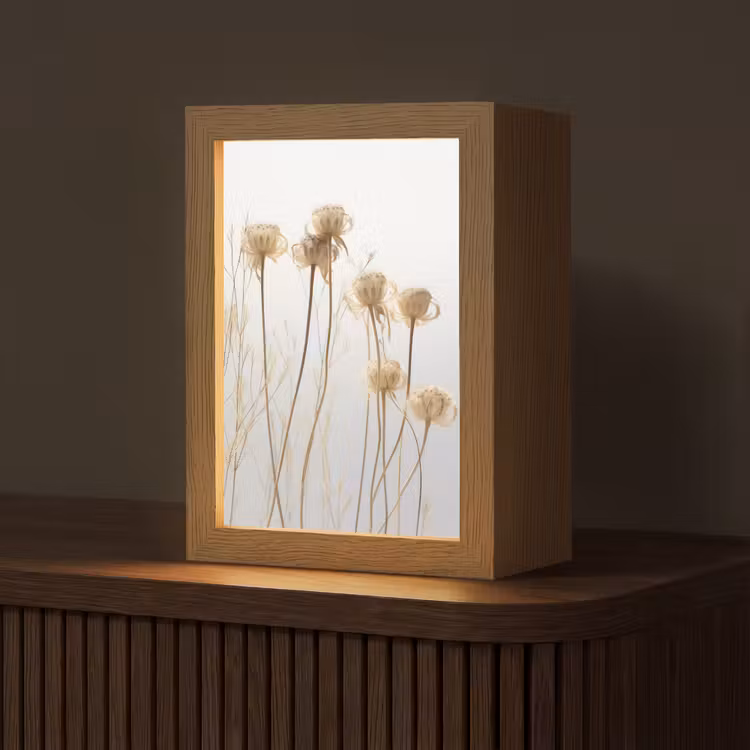 Droogbloemen - Natuur - Botanisch Light Box met kabel (Tafellamp) klein -z3d_website