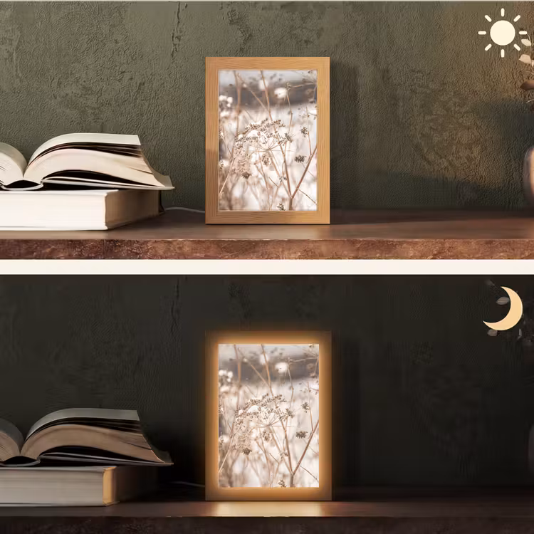 Droogbloemen - Wit - Planten Light Box met kabel (Tafellamp) klein -sfeer3