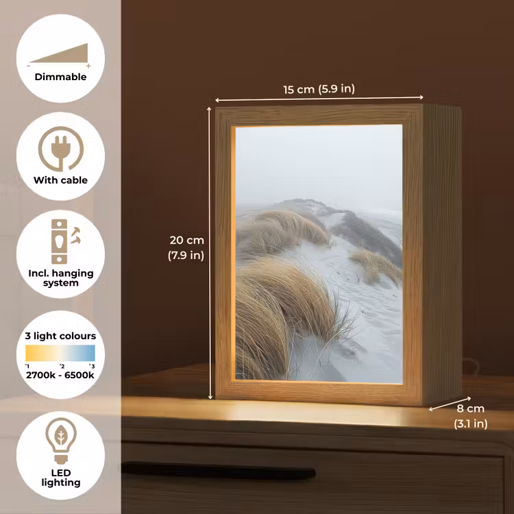 Duinen - Strand - Planten - Natuur Light Box met kabel (Tafellamp) klein -USP_EN