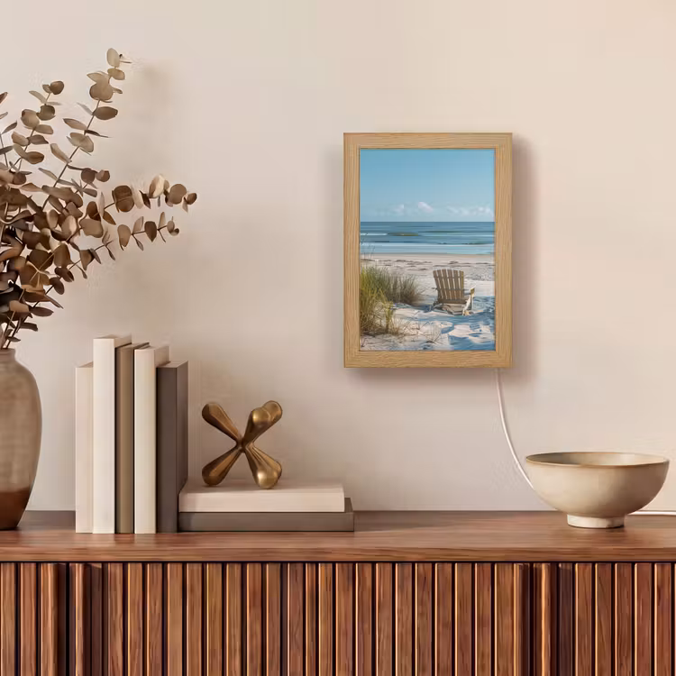 Duinen - Strand - Zee - Zomer Light Box met kabel (Tafellamp) klein -sfeer2
