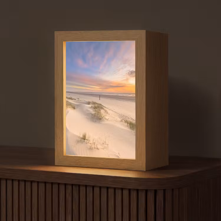 Duinen - Strand - Zonsondergang - Natuur - Zomer Light Box met kabel (Tafellamp) klein -z3d_website