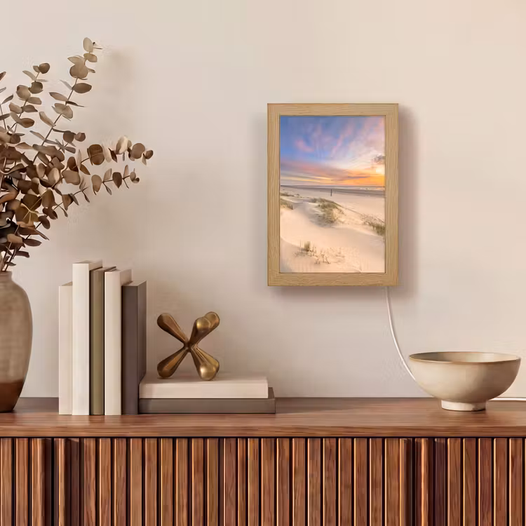 Duinen - Strand - Zonsondergang - Natuur - Zomer Light Box met kabel (Tafellamp) klein -sfeer2