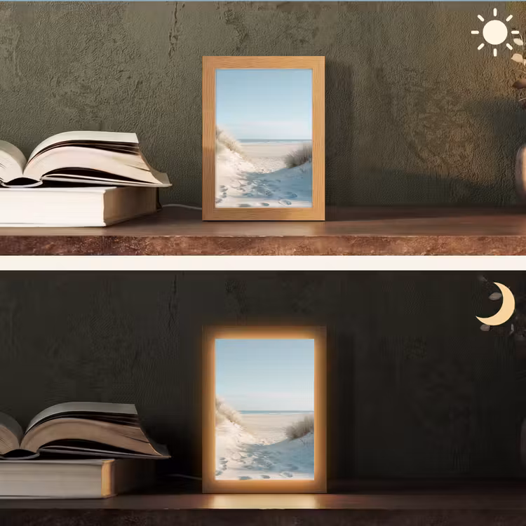Duinen - Planten - Zomer - Natuur Light Box met kabel (Tafellamp) klein -sfeer3