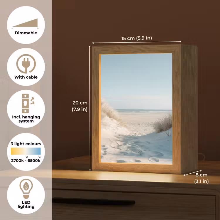 Duinen - Planten - Zomer - Natuur Light Box met kabel (Tafellamp) klein -USP_EN