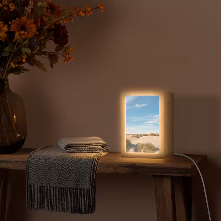 Duinen - Zomer - Landschap - Zee - Strand Light Box met kabel (Tafellamp) klein -sfeer4