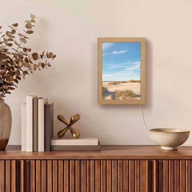Duinen - Zomer - Landschap - Zee - Strand Light Box met kabel (Tafellamp) klein -sfeer2