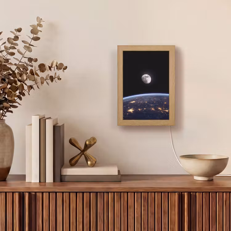 Table Lamp - Earth - Night - Space - Aarde - Nacht - Ruimte Light Box met kabel (Tafellamp) klein