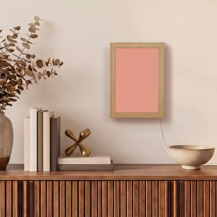 Earthy - Rose - Koraal Light Box met kabel (Tafellamp) klein 925 -sfeer2