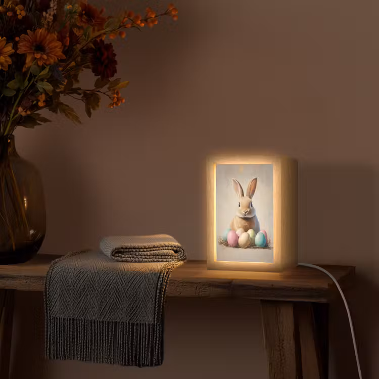 Paashaas - Pastel - Eieren Light Box met kabel (Tafellamp) klein -sfeer4
