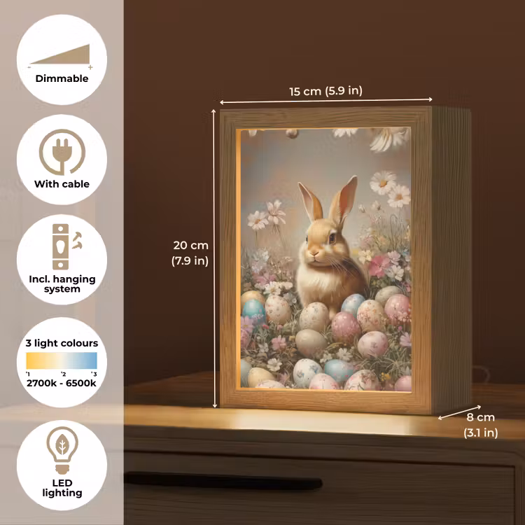 Paashaas - Lente - Paaseieren Light Box met kabel (Tafellamp) klein -USP_EN