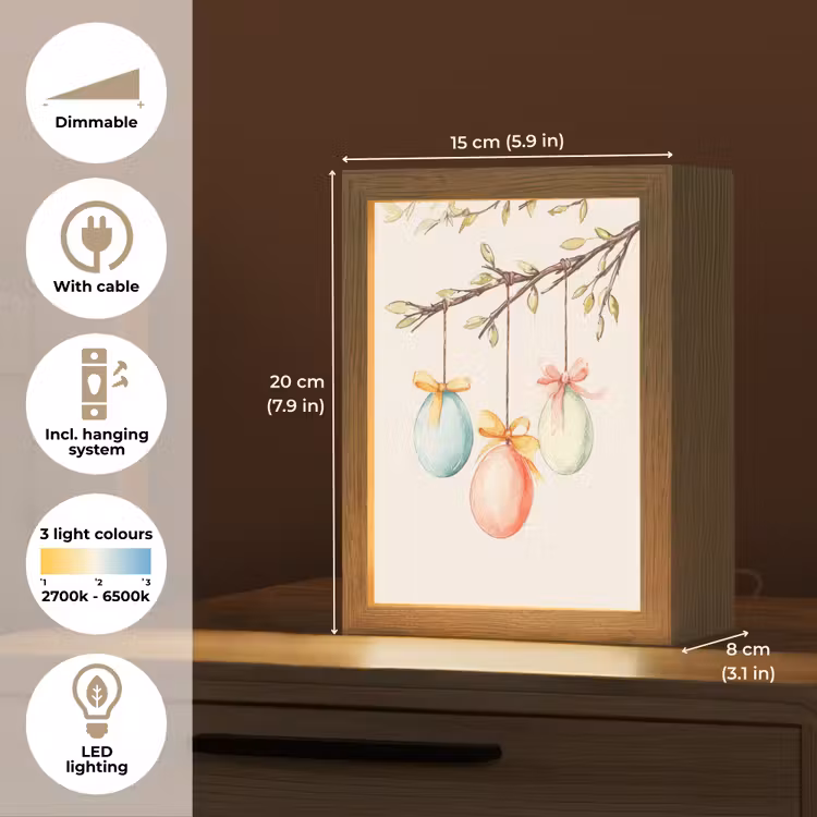 Paastak - Strikje - Eieren Light Box met kabel (Tafellamp) klein -USP_EN