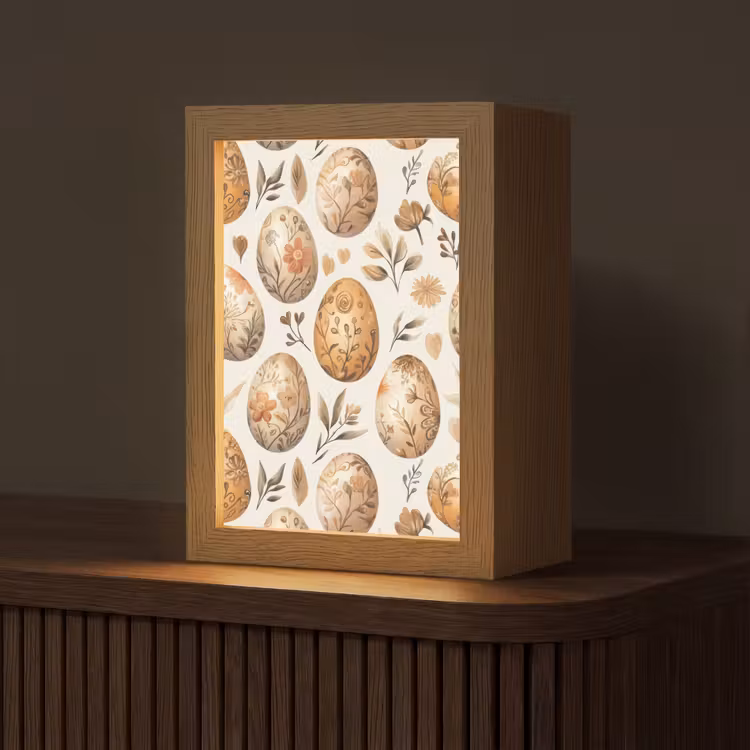 Paaseieren - Bruin - Bloemen Light Box met kabel (Tafellamp) klein -z3d_website
