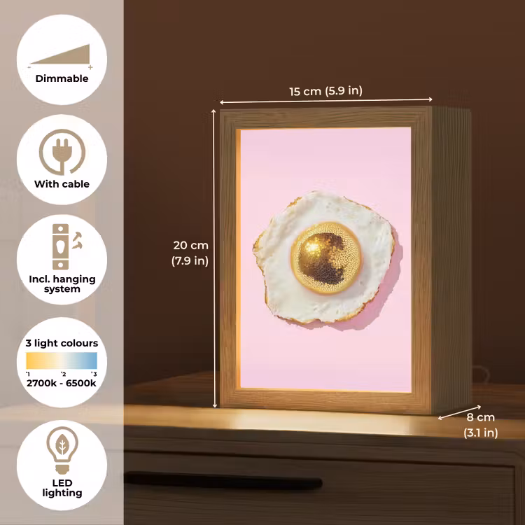 Ei - Disco - Ontbijt - Glitter Light Box met kabel (Tafellamp) klein -USP_EN