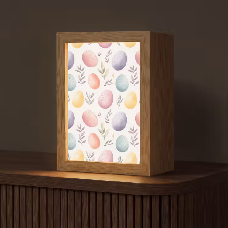 Eieren - Kleurrijk - Patroon Light Box met kabel (Tafellamp) klein -z3d_website