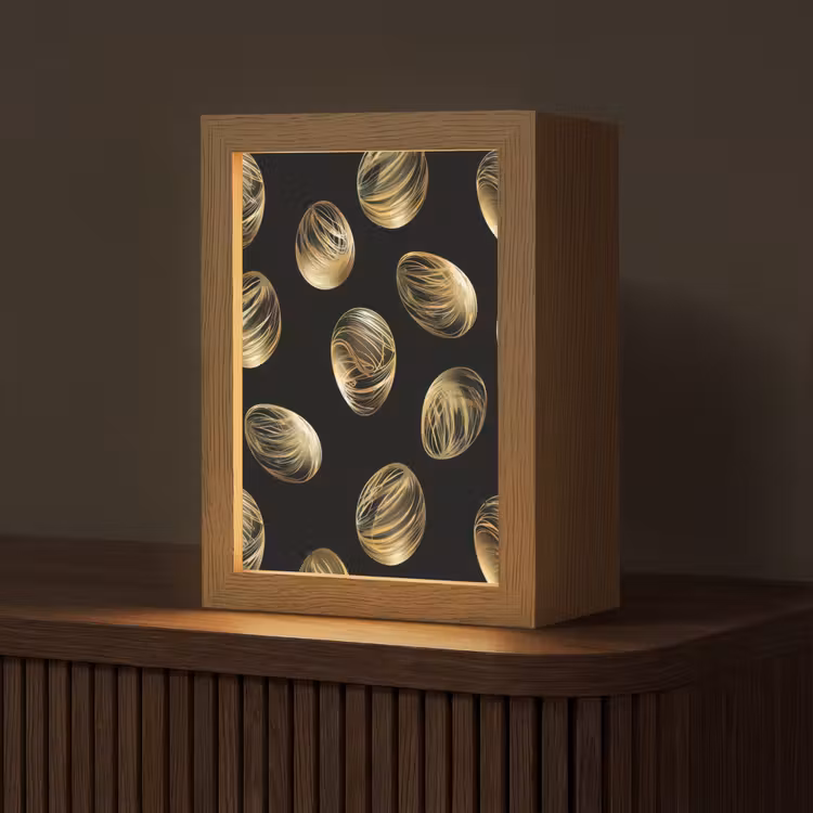 Eieren - Goud - Patroon Light Box met kabel (Tafellamp) klein -z3d_website