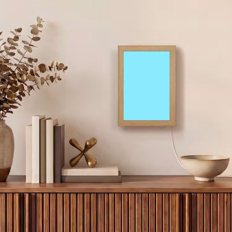 Electric - Cyan - Blauw Light Box met kabel (Tafellamp) klein 925 -sfeer2