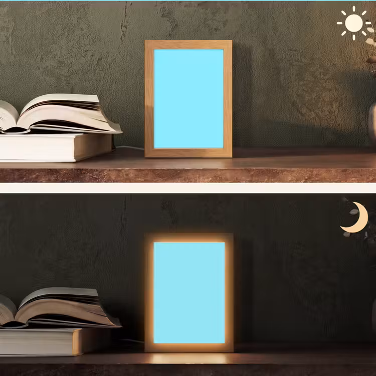 Electric - Cyan - Blauw Light Box met kabel (Tafellamp) klein 925 -sfeer3